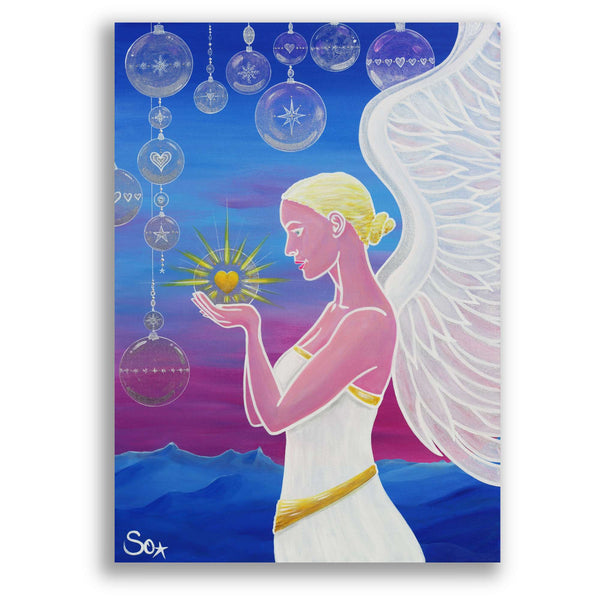 Engelbild: Engel der heiligen Winterzeit - Kunstdruck