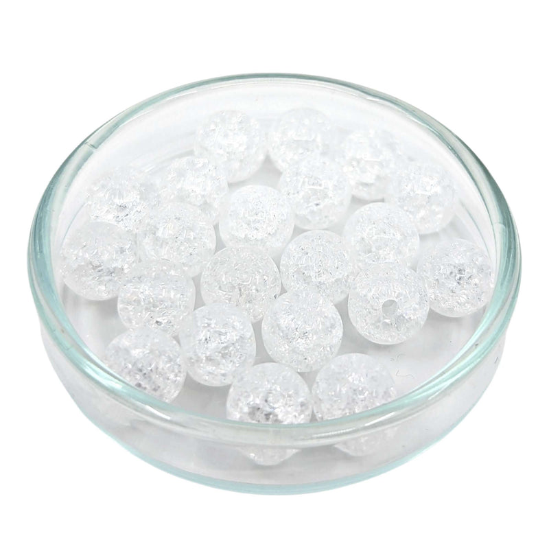Bergkristall Edelstein-Perlen mit Bohrung, 10 Stück (Ø 6mm)