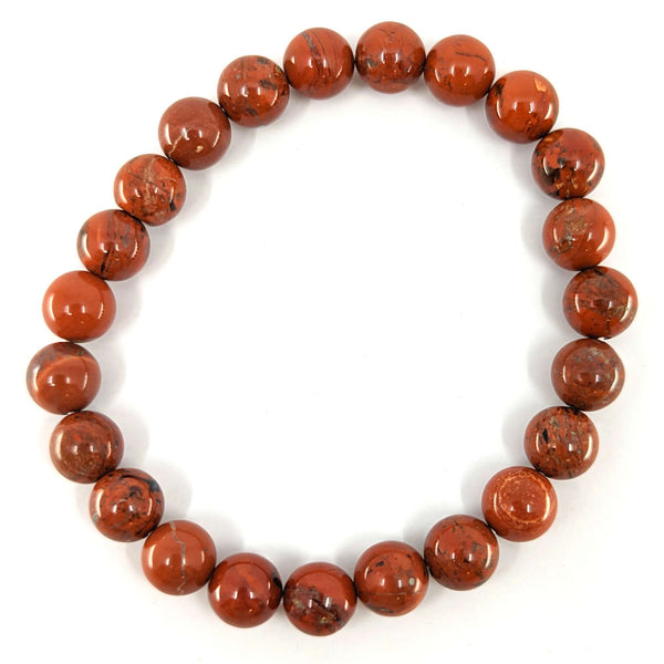 Rote Jaspis-Perlen Edelstein Armband (Ø 8mm)