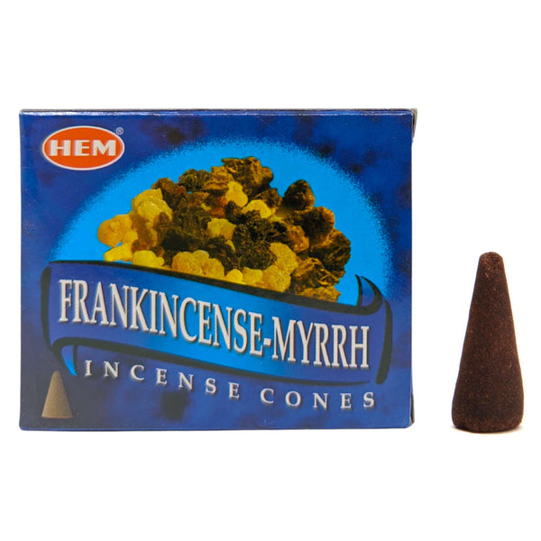 HEM Frankincense-Myrrh, Weihrauch-Myrrhe Räucherkegel, 10 Kegel, 3cm, Brenndauer 20min
