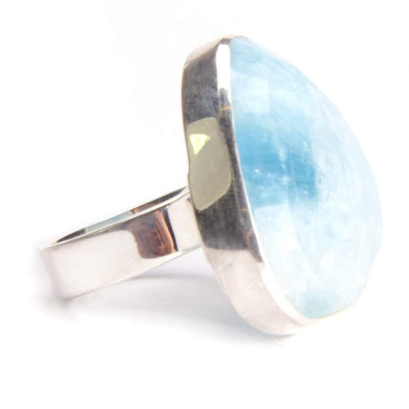 aqasha® Ring Aquamarin, Sterlingsilber 925 - Ring - Größe 57