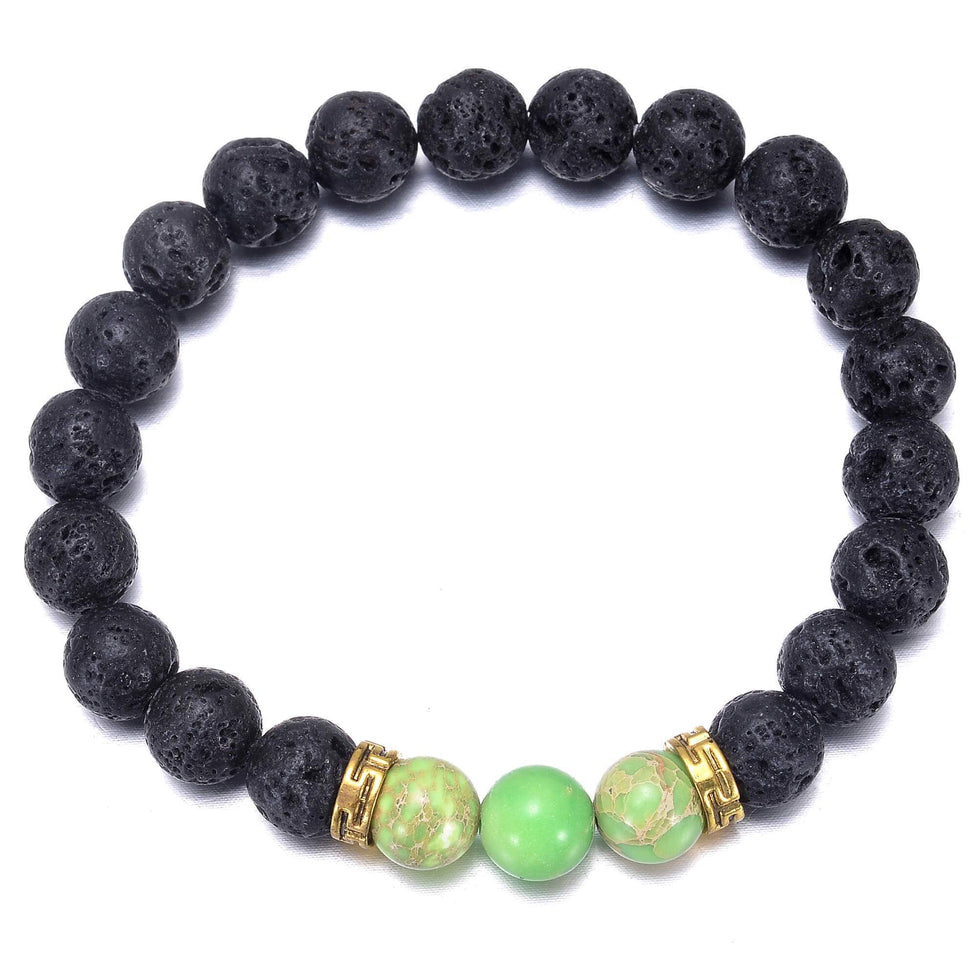 Isabell Giese Armband Aura Armband Vulkanstein & Achat-Perlen