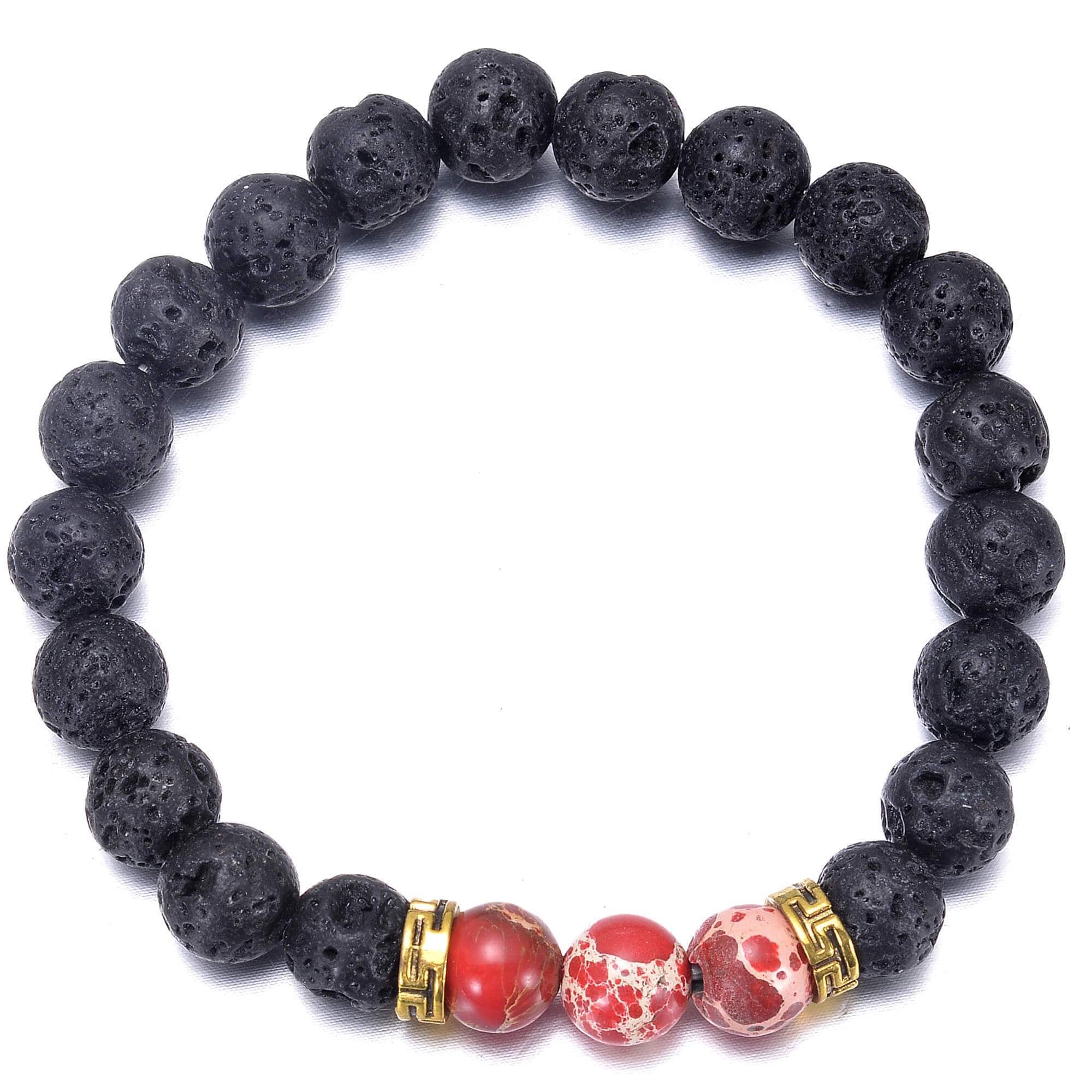 Isabell Giese Armband Aura Armband Vulkanstein & Achat-Perlen