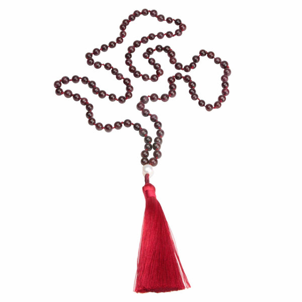 aqasha® Halskette Granat - Halskette - Mala Gebetskette (52x0,5 cm)