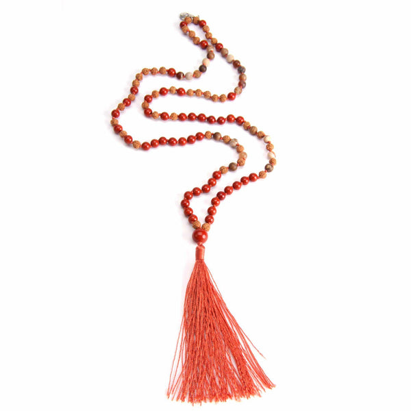 Sarina Kolibal Halskette Mala Gebetskette roter Jaspis "Kraftschenker"