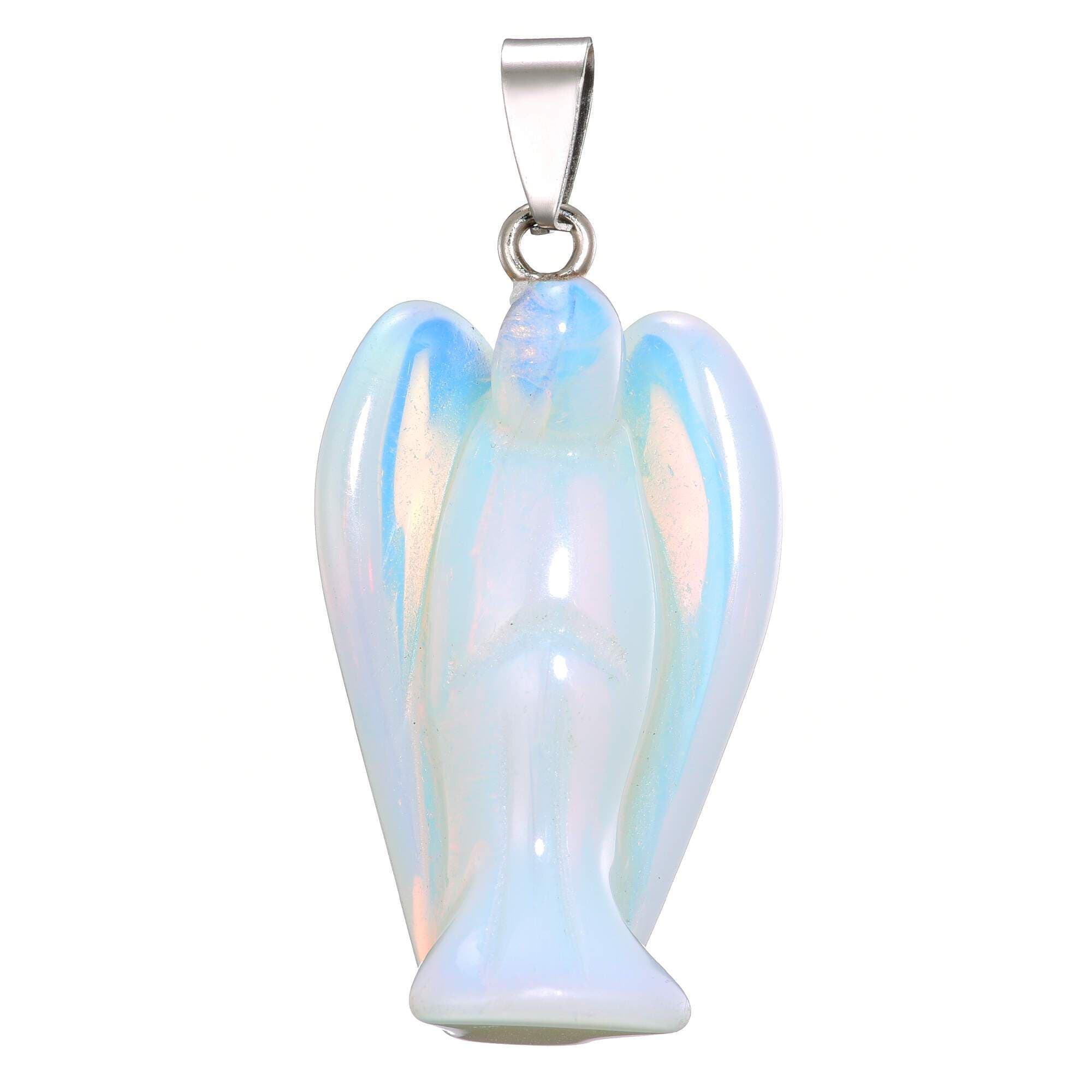 ángel de cristal opal (sintetizador) para collar (3,6x2,2cm)