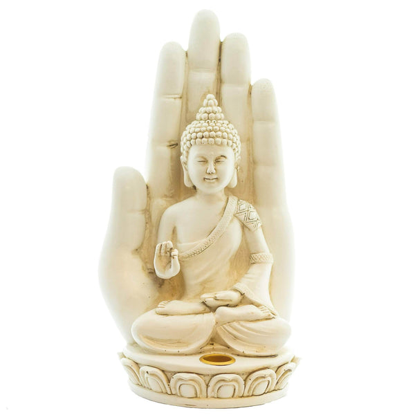 aqasha® Räucherzubehör Räucherstäbchenhalter Buddha mit Hand