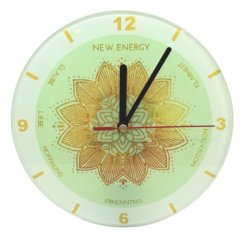 Wanduhr aus Glas: NEW Energy - Kraft und Neubeginn