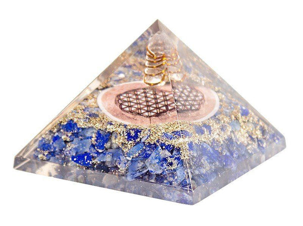 Orgonite Pyramid - Lapis Lazuli - Flower of Life 