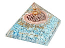 Orgonit Pyramide -Türkis - Blume des Lebens