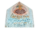Orgonit Pyramide -Türkis - Blume des Lebens