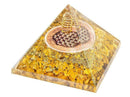 Orgonit Pyramide - Gelber Jaspis - Blume des Lebens