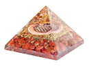 Orgonit Pyramide -Roter Jaspis - Blume des Lebens
