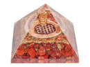 Orgonit Pyramide -Roter Jaspis - Blume des Lebens