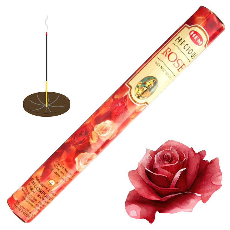 HEM Precious Rose, Rose Räucherstäbchen, 20 Sticks, 23cm, Brenndauer 40min