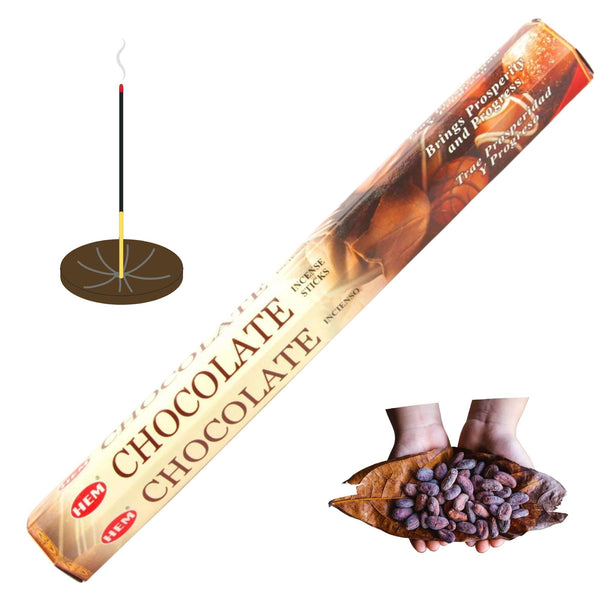 HEM Chocolate, Schokolade Räucherstäbchen, 20 Sticks, 23cm, Brenndauer 45min
