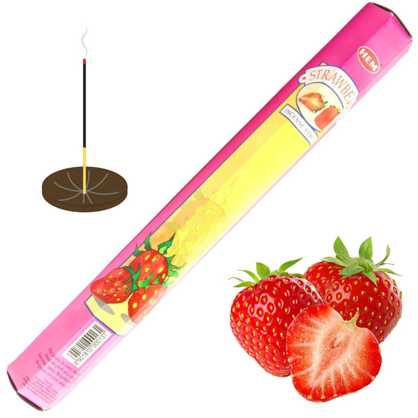 HEM Strawberry, Erdbeere Räucherstäbchen, 20 Sticks, 23cm, Brenndauer 45min