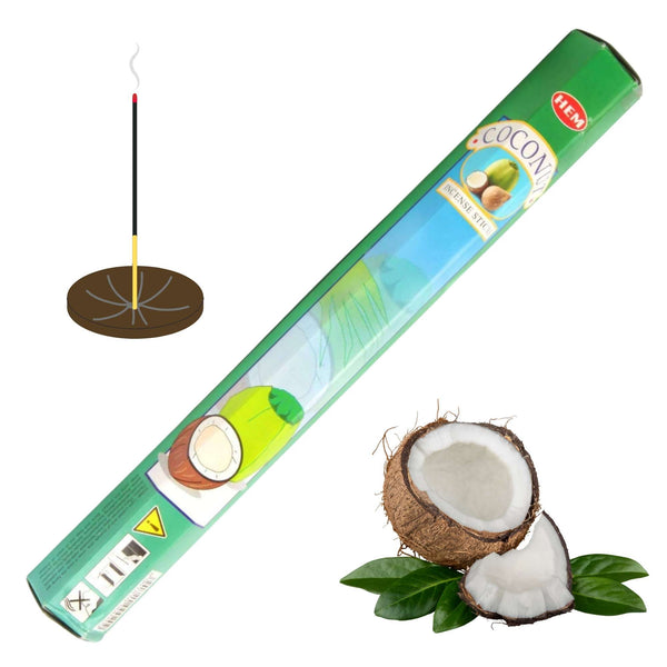 HEM Coconut, Kokosnuss Räucherstäbchen, 20 Sticks, 23cm, Brenndauer 40min