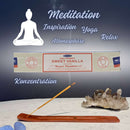 Satya Nag Champa Sweet Vanilla, Süße Vanille Räucherstäbchen, 12 Sticks, 22cm, Brenndauer 45min