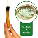 Hausreinigung: Räucher-Starter-Set - Palo Santo Stücke mit Räuchermuschel