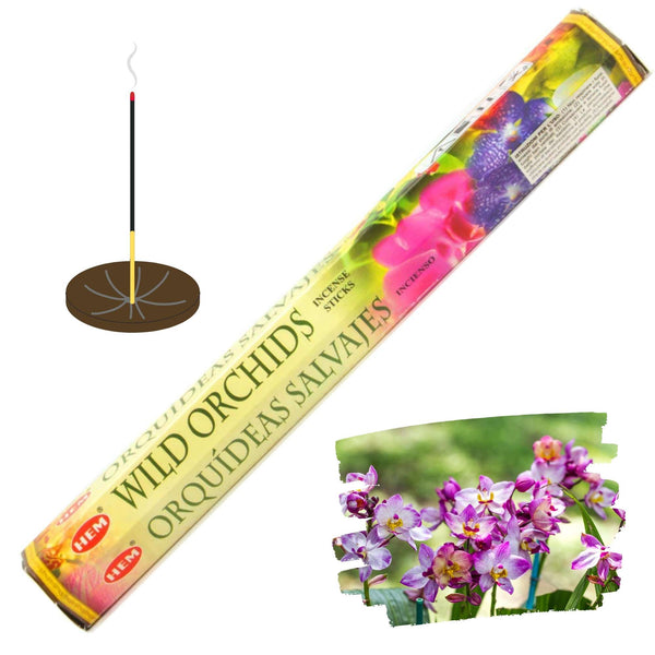 HEM Wild Orchids, Wilde Orchideen Räucherstäbchen, 20 Sticks, 23cm, Brenndauer 40min