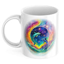 2er SET: Plejaden Keramik Tassen - Atlantis Delfin & Einhorn