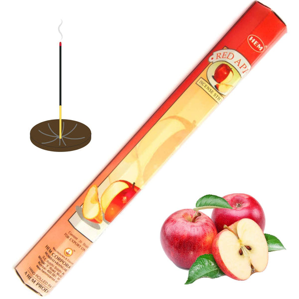 HEM Red Apple, Roter Apfel Räucherstäbchen, 20 Sticks, 23cm, Brenndauer 45min