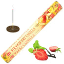 HEM Strawberry Vanilla, Erdbeere Vanille Räucherstäbchen, 20 Sticks, 23cm, Brenndauer 40min