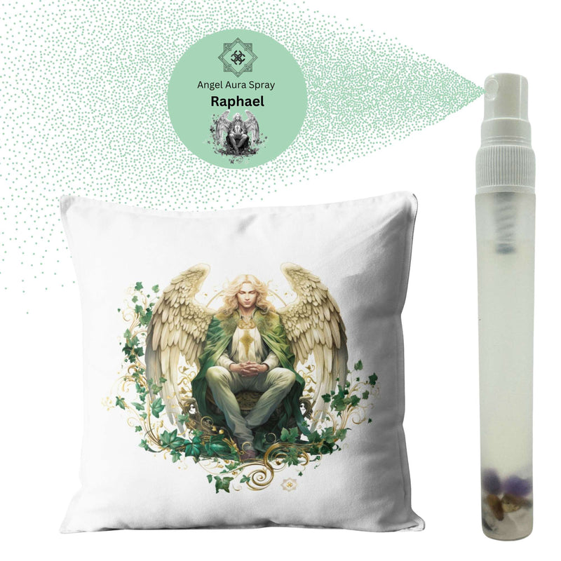 Spar-Set: Memento Vitae Kissen + Angel Aura Air Spray Raphael