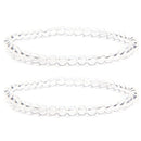 2er Set: Bergkristall-Perlen Armband (Ø 4 mm)