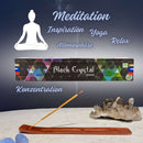 Satya Black Crystal, Schwarzer Kristall Räucherstäbchen, 12 Sticks, 20cm, Brenndauer 45min