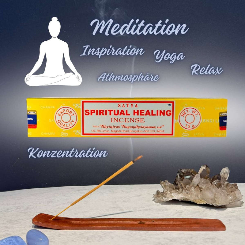 Satya Spiritual Healing, Geistige Heilung Räucherstäbchen, 12 Sticks, 20cm, Brenndauer 45min