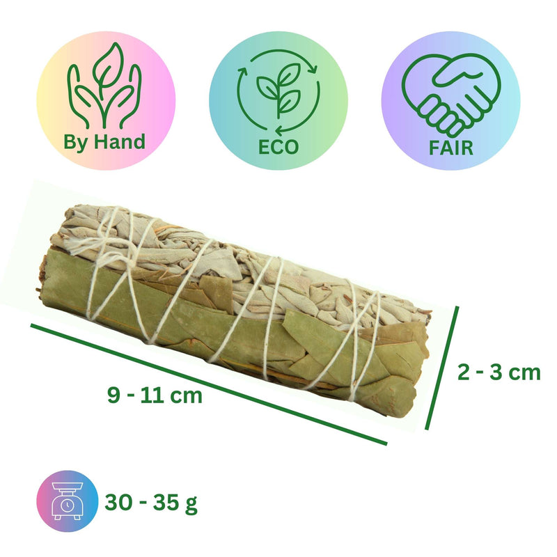 Smudge Stick: Weißer Salbei & Eucalyptus gebündelt 30g