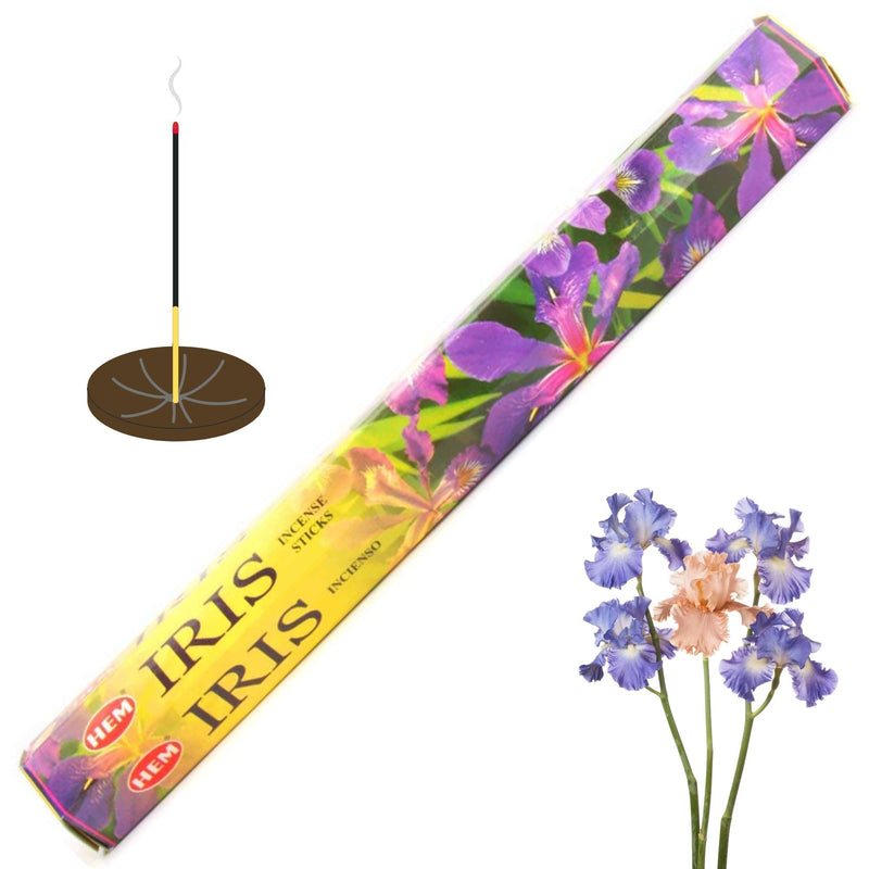 HEM Iris, Schwertlilie Räucherstäbchen, 20 Sticks, 23cm, Brenndauer 40min