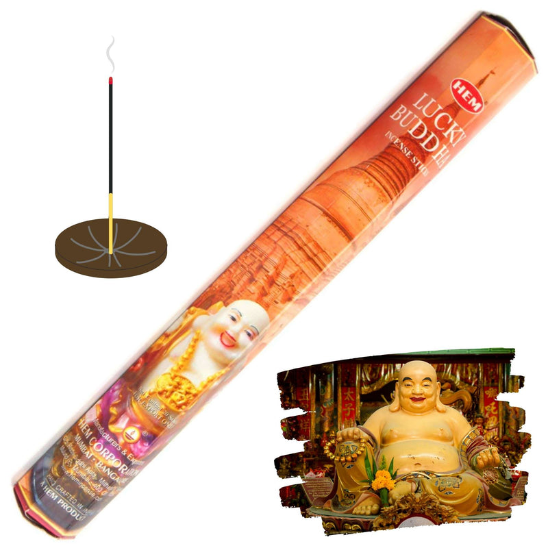 HEM Lucky Buddha, Glücklicher Buddha Räucherstäbchen, 20 Sticks, 23cm, Brenndauer 40min