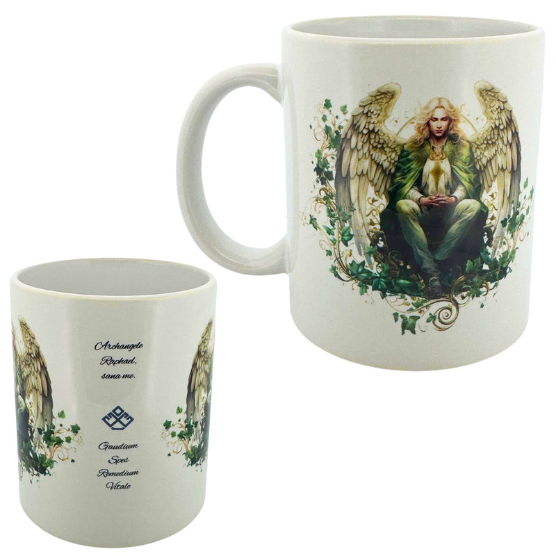 Keramik Tasse: Erzengel Raphael, spirituelle Heilung & Vitalität