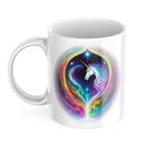 2er SET: Plejaden Keramik Tassen - Atlantis Delfin & Einhorn