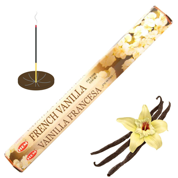 HEM French Vanilla, French vanilla incense sticks, 20 sticks, 23cm, burning time 40min