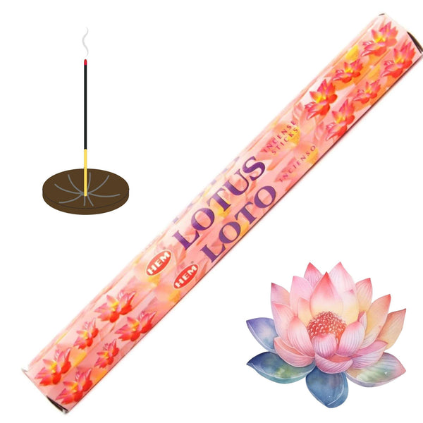 HEM Lotus Räucherstäbchen, 20 Sticks, 23cm, Brenndauer 45min