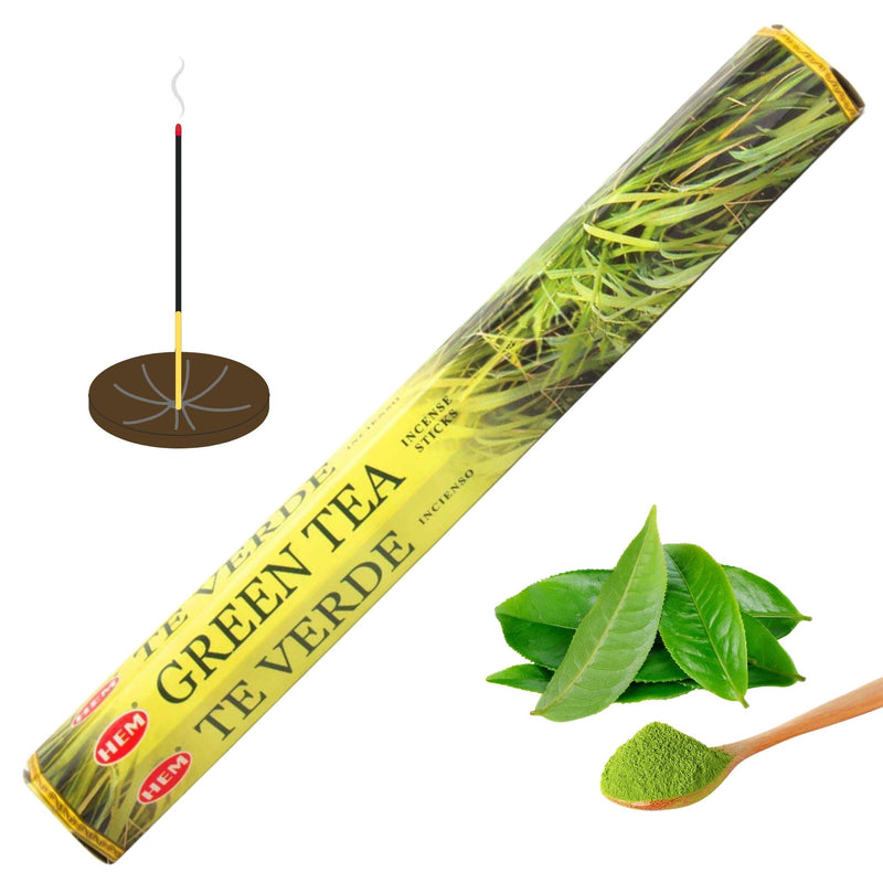 HEM Green Tea, Grüner Tee Räucherstäbchen, 20 Sticks, 23cm, Brenndauer 40min