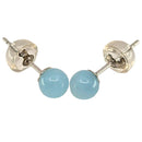 Aquamarin Perle Ohrstecker 925 Silber (Ø 4 mm)