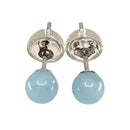 Aquamarin Perle Ohrstecker 925 Silber (Ø 4 mm)