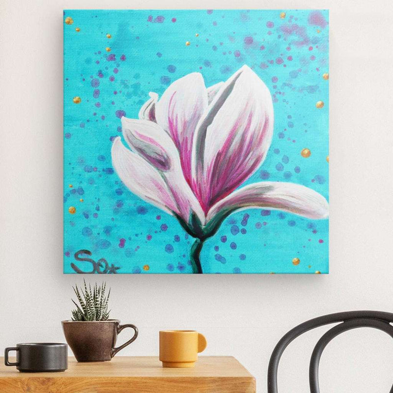 Blumenbild: Blütenzauber der Magnolie - Kunstdruck