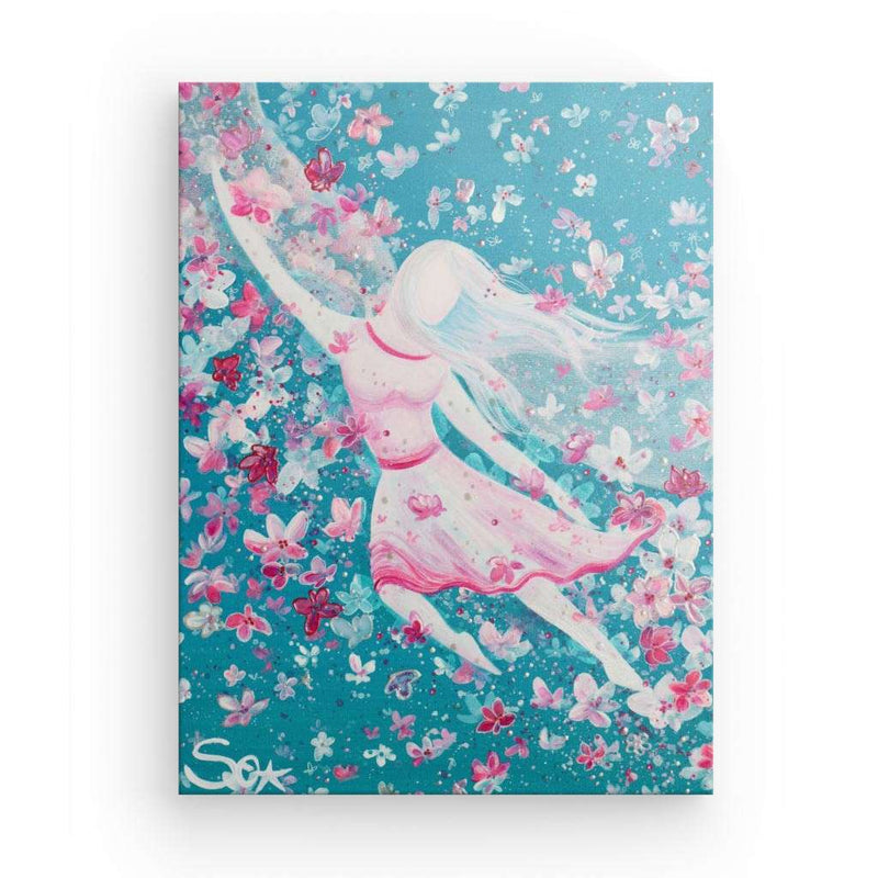 Engelbild: Engel im BlütenTanz - Kunstdruck