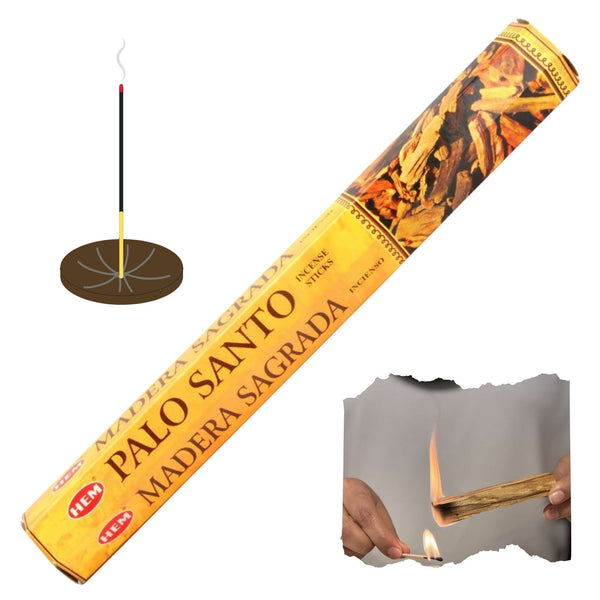 HEM Palo Santo, Heiliges Holz Räucherstäbchen, 20 Sticks, 23cm, Brenndauer 40min