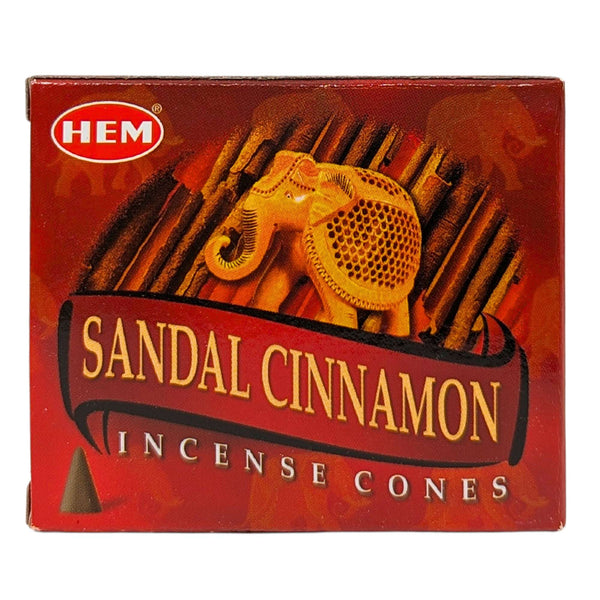 HEM Sandal Cinnamon, Sandelholz Zimt Räucherkegel, 10 Kegel, 3cm