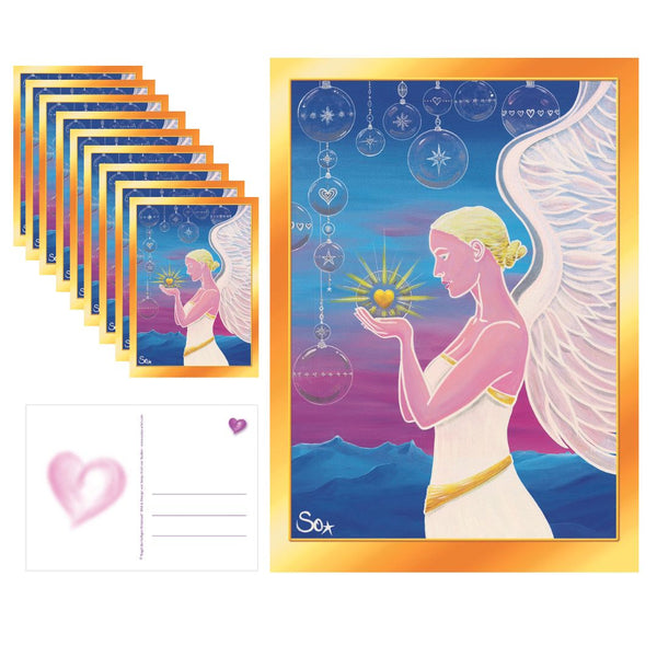 10 postcards &amp; 10 stickers "Angel of the Holy Winter Time"