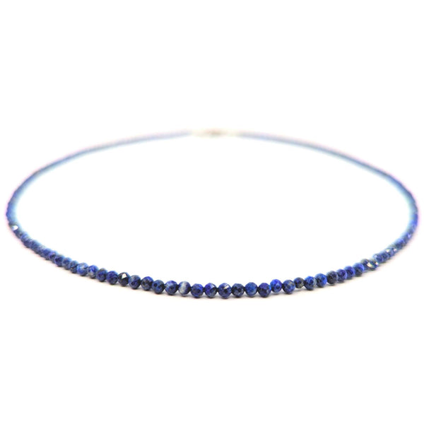 Collar de lapislázuli talla facetada (44cm)