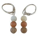 Mondstein Perlen Ohranhänger 925 Silber (Ø 6 mm)