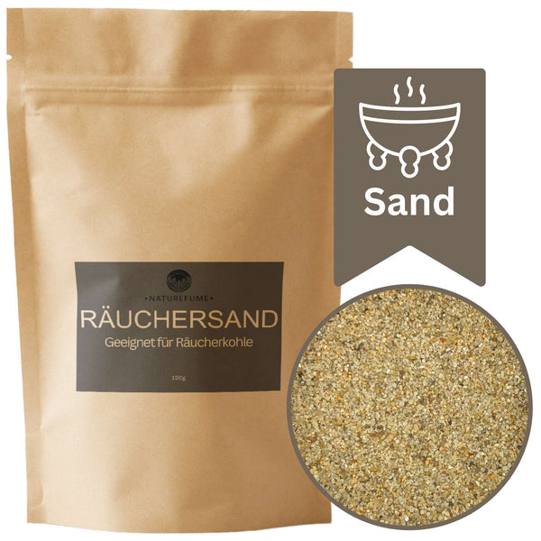 Räuchersand, Sand zum Räuchern, Räucherzubehör für Räuchergefäße, Quarzsand 150g